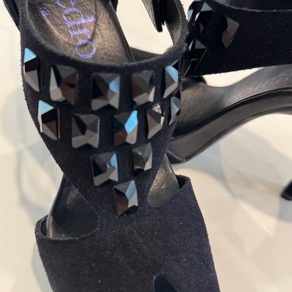 Pedro Garcia “Precious” Black Suede Open-Toe Heels – Size 5.5 US – Pre-Owned - Picture 10 of 16